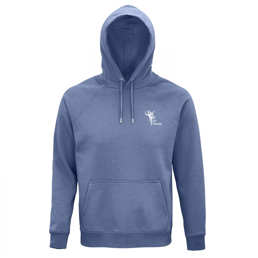 Sweat à capuche unisexe bleu – Logo FFD – FFDanse