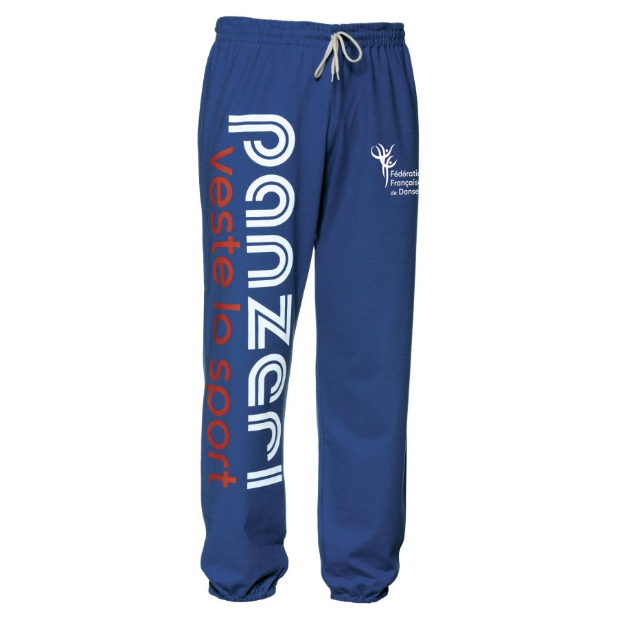 Pantalon Jogging Slim Panzeri Uni T – Officielle FFD – Marine / Blanc