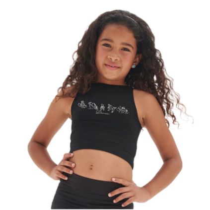 Débardeur fillette crop top noir