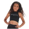 Débardeur fillette crop top noir