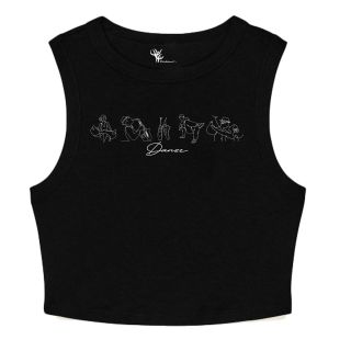 Débardeur femme crop top – Noir – FFDanse