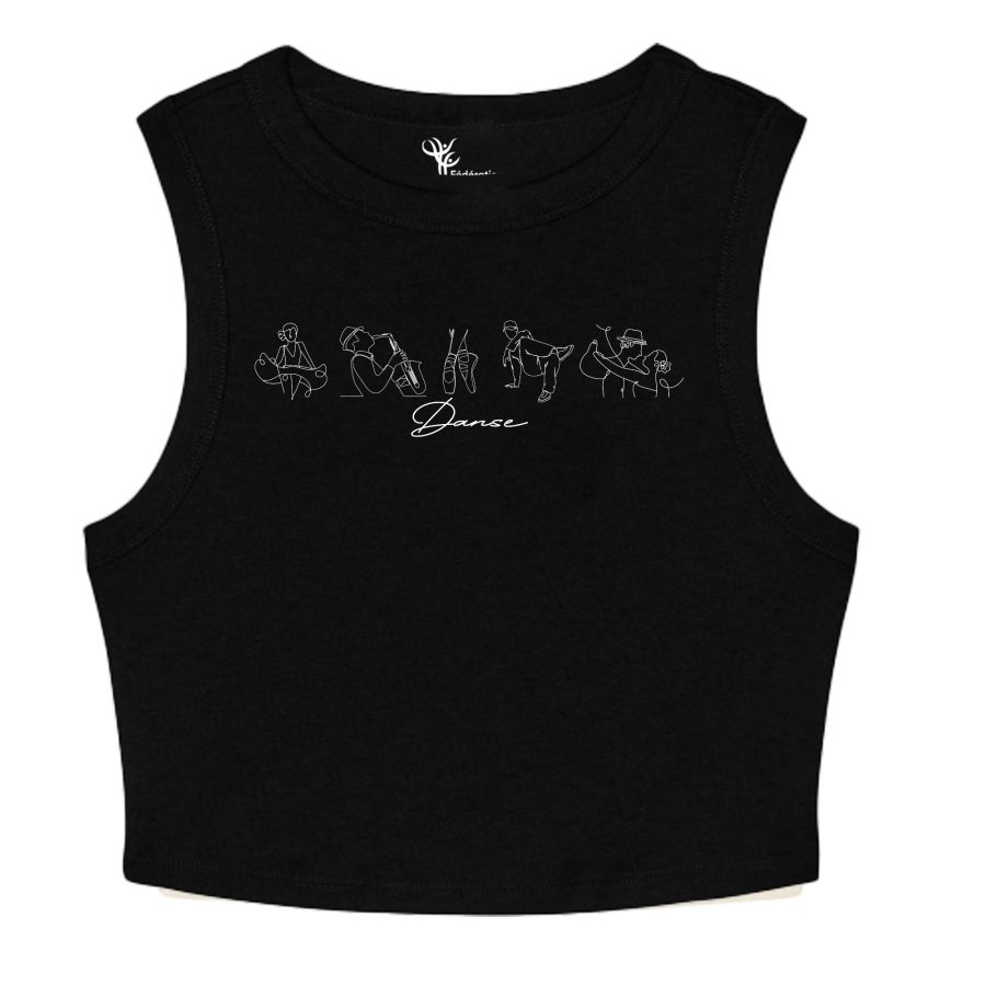Débardeur femme crop top – Noir – FFDanse