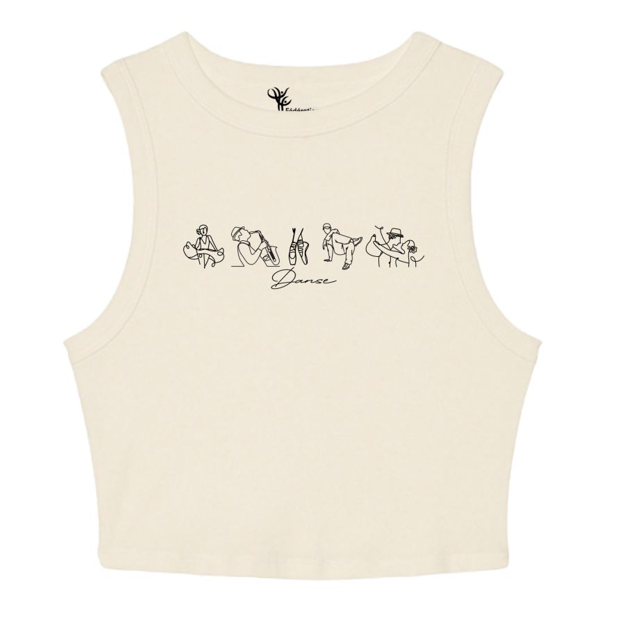 Débardeur femme crop top – Beige – FFDanse